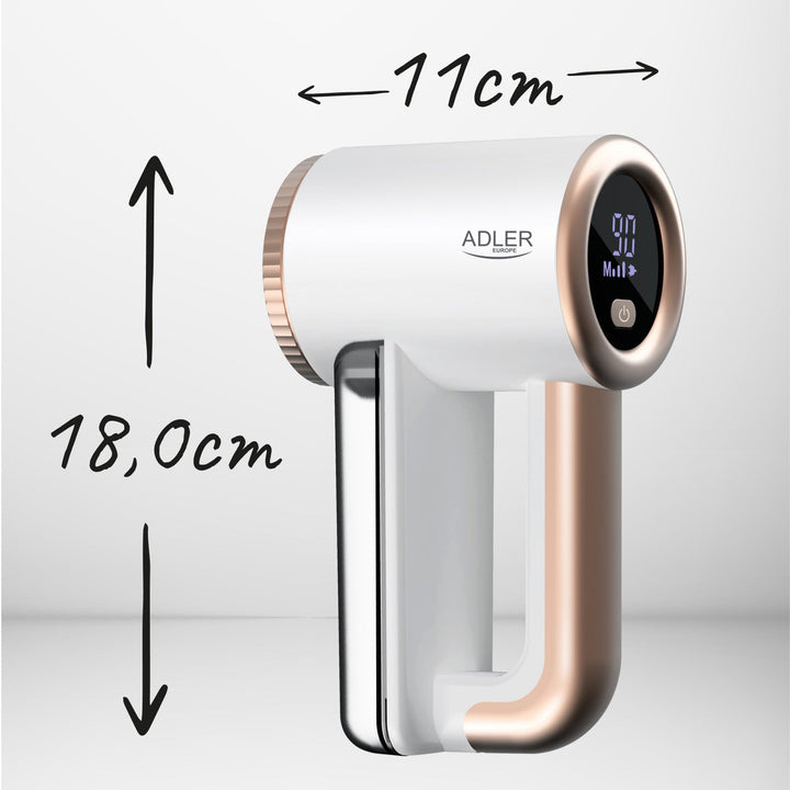 Бръснач за тъкани Adler, USB зарядно, LCD дисплей, 3 настройки за скорост, четка, AD 9617