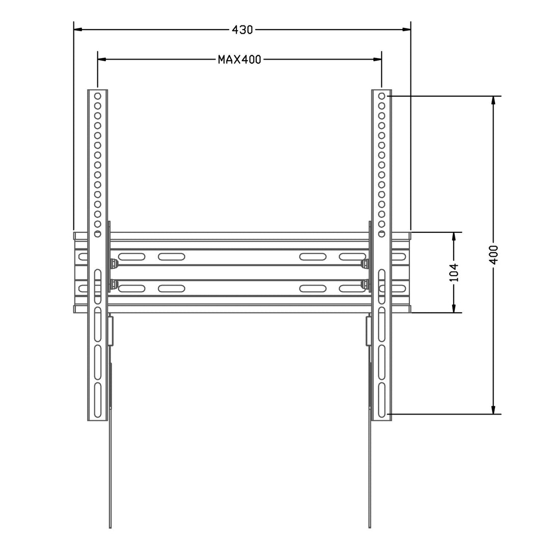 Монтажна стойка за телевизор или монитор Maclean, макс. VESA 400x400, 32-70", 45 кг, черна, MC-748A