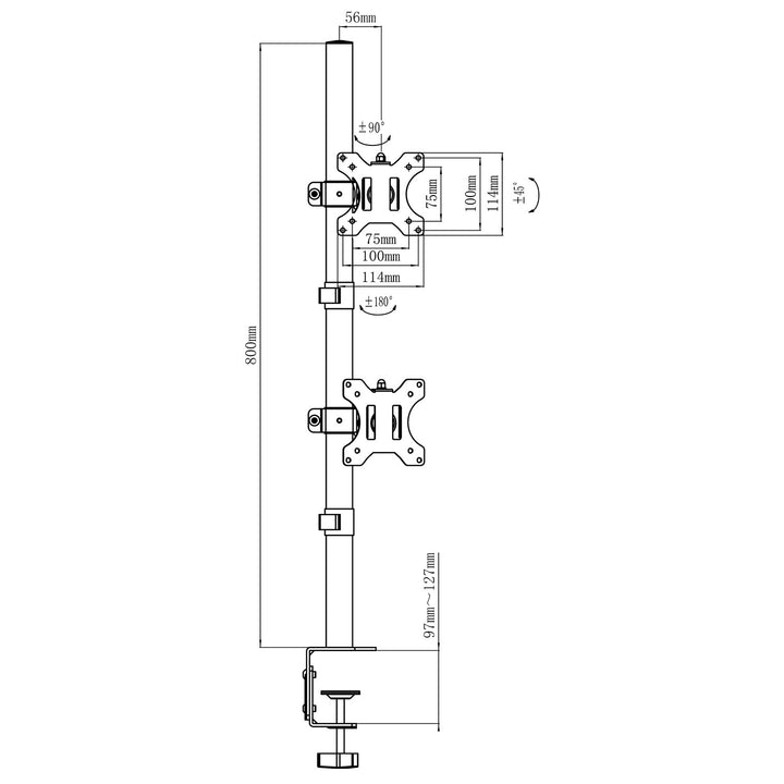 Монтажна стойка за монитор Maclean, макс. VESA 100x100, 13-27", 9 кг, MC-966