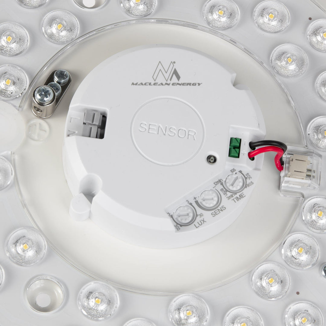 LED таванска лампа Maclean със сензор, 5,8 GHz микровълнов сензор, 4000 K, 12 W, 950 lm, IP44, MCE347