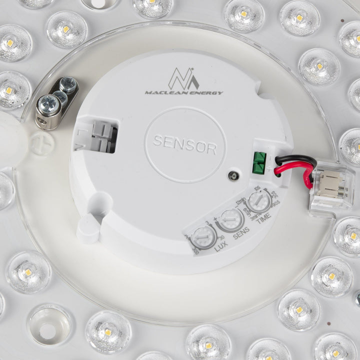 LED таванска лампа Maclean със сензор, 5,8 GHz микровълнов сензор, 4000 K, 12 W, 950 lm, IP44, MCE347
