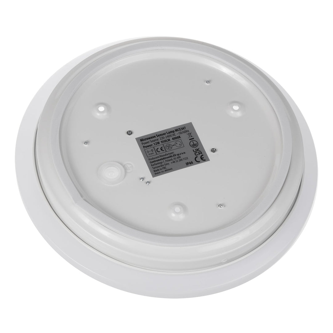 LED таванска лампа Maclean със сензор, 5,8 GHz микровълнов сензор, 4000 K, 12 W, 950 lm, IP44, MCE347