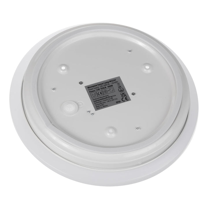 LED таванска лампа Maclean със сензор, 5,8 GHz микровълнов сензор, 4000 K, 12 W, 950 lm, IP44, MCE347