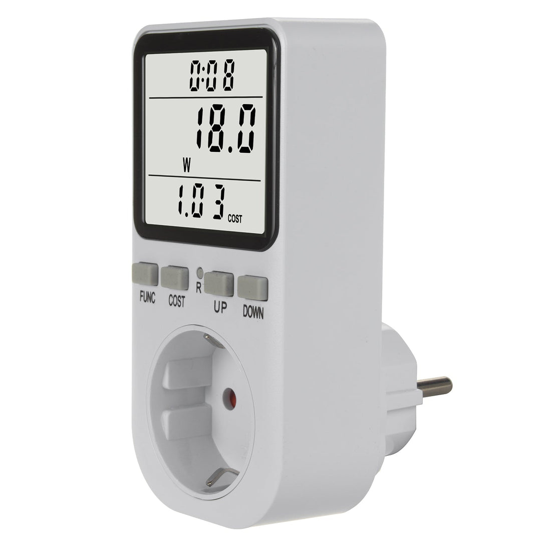 GreenBlue електромер, ватметър, тип F, 220-240 V AC, 50 Hz, максимално натоварване 16 A, IP20, вградена батерия, GB364 F