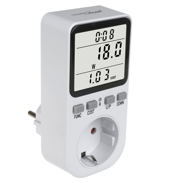 GreenBlue електромер, ватметър, тип F, 220-240 V AC, 50 Hz, максимално натоварване 16 A, IP20, вградена батерия, GB364 F