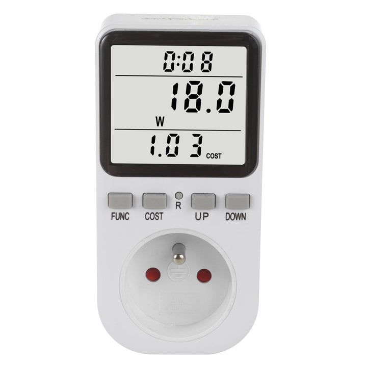 GreenBlue електромер, ватметър, тип E, 220–240 V AC, 50 Hz, макс. натоварване 16 A, IP20, вградена батерия, GB364 E