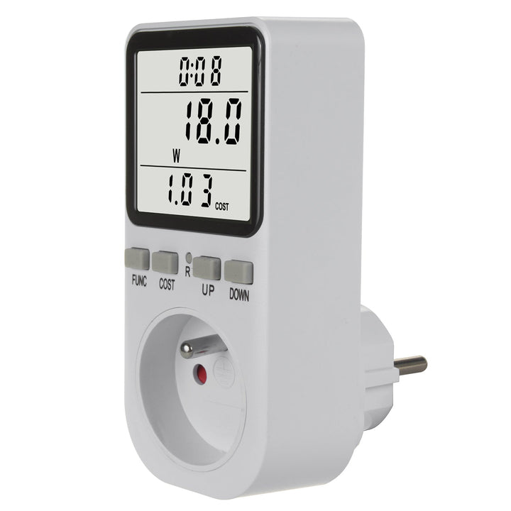 GreenBlue електромер, ватметър, тип E, 220–240 V AC, 50 Hz, макс. натоварване 16 A, IP20, вградена батерия, GB364 E