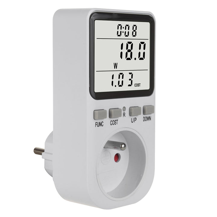 GreenBlue електромер, ватметър, тип E, 220–240 V AC, 50 Hz, макс. натоварване 16 A, IP20, вградена батерия, GB364 E
