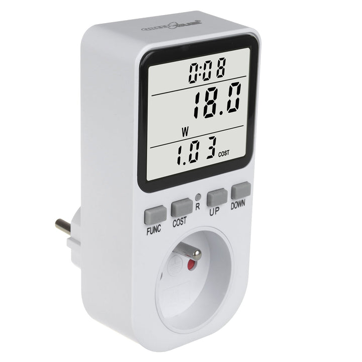 GreenBlue електромер, ватметър, тип E, 220–240 V AC, 50 Hz, макс. натоварване 16 A, IP20, вградена батерия, GB364 E