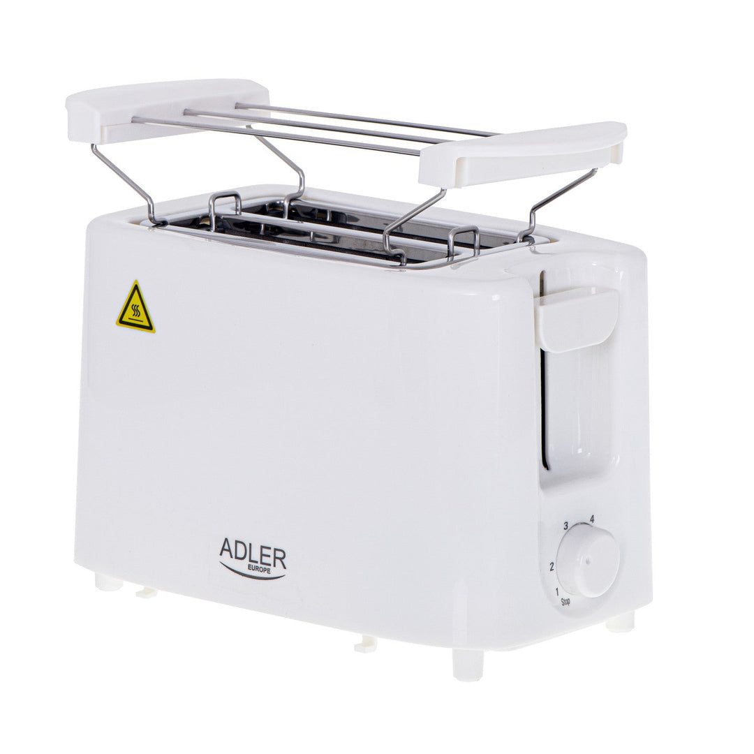 Тостер Adler, 6 настройки на температурата, решетка за хлебчета, 900 W, бял, AD 3223