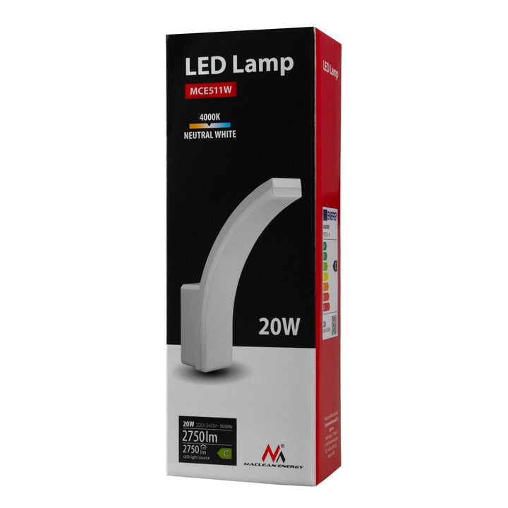 LED лампа Maclean MCE511, 20 W, 2750 lm, IP65, неутрално бяло, 4000 K