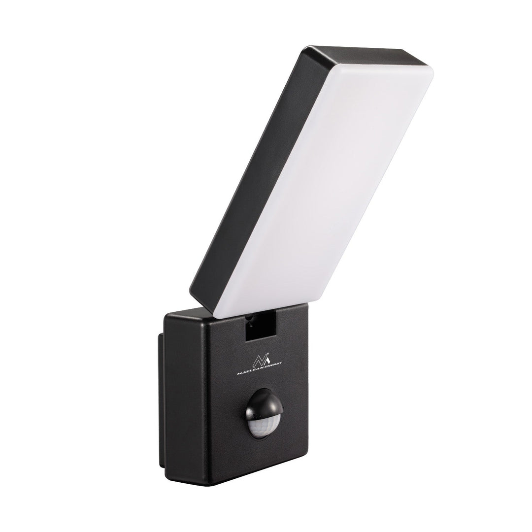 LED лампа с PIR датчик за движение, черна, 10W, IP65, 800lm, 4000K