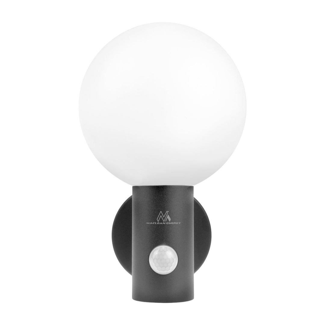 Maclean PIR датчик за движение LED лампа, сива, 15W, IP65, 1600lm, 4000K