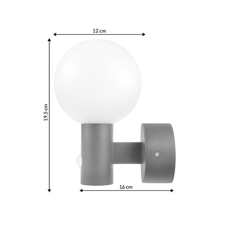 Maclean PIR датчик за движение LED лампа, сива, 15W, IP65, 1600lm, 4000K