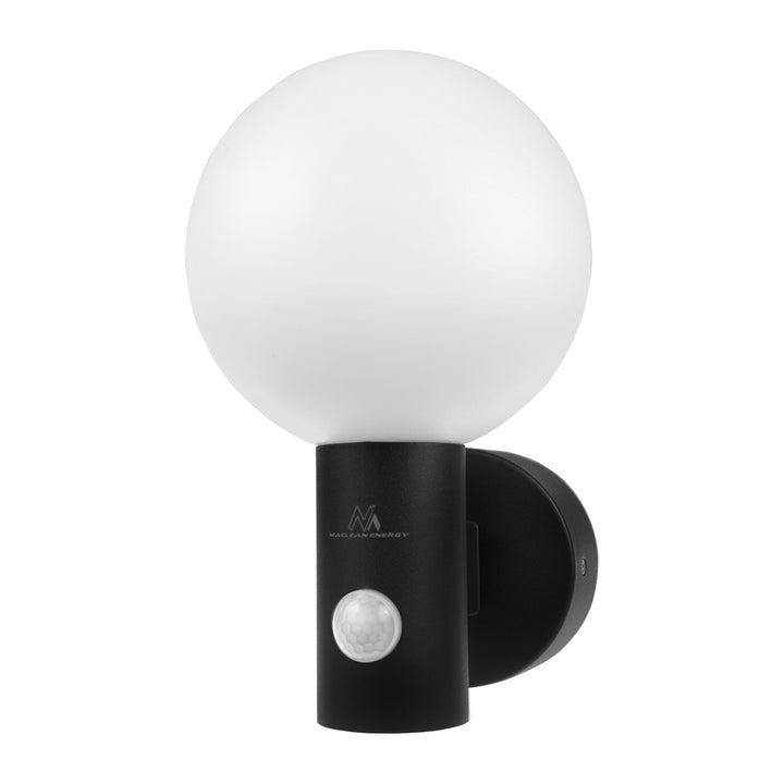 Maclean PIR датчик за движение LED лампа, черна, 15W, IP65, 1600lm, 4000K