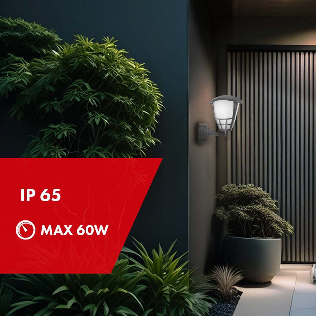 Външна стенна лампа 1xE27 Maclean MCE519 GR сива IP65 макс. 60W