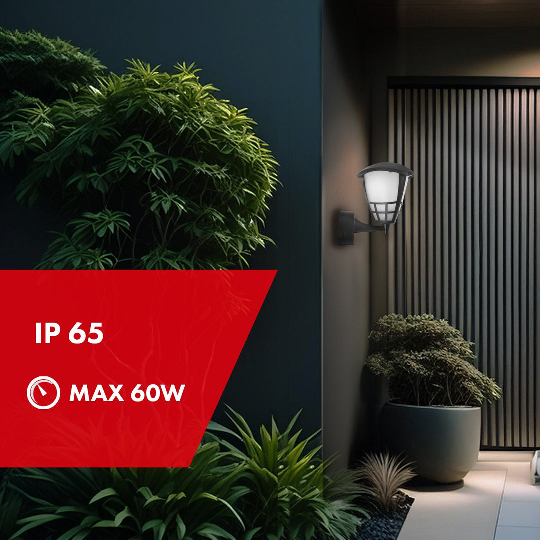 Maclean MCE519 B черен IP65 макс. 60W външен стенен светильник 1xE27