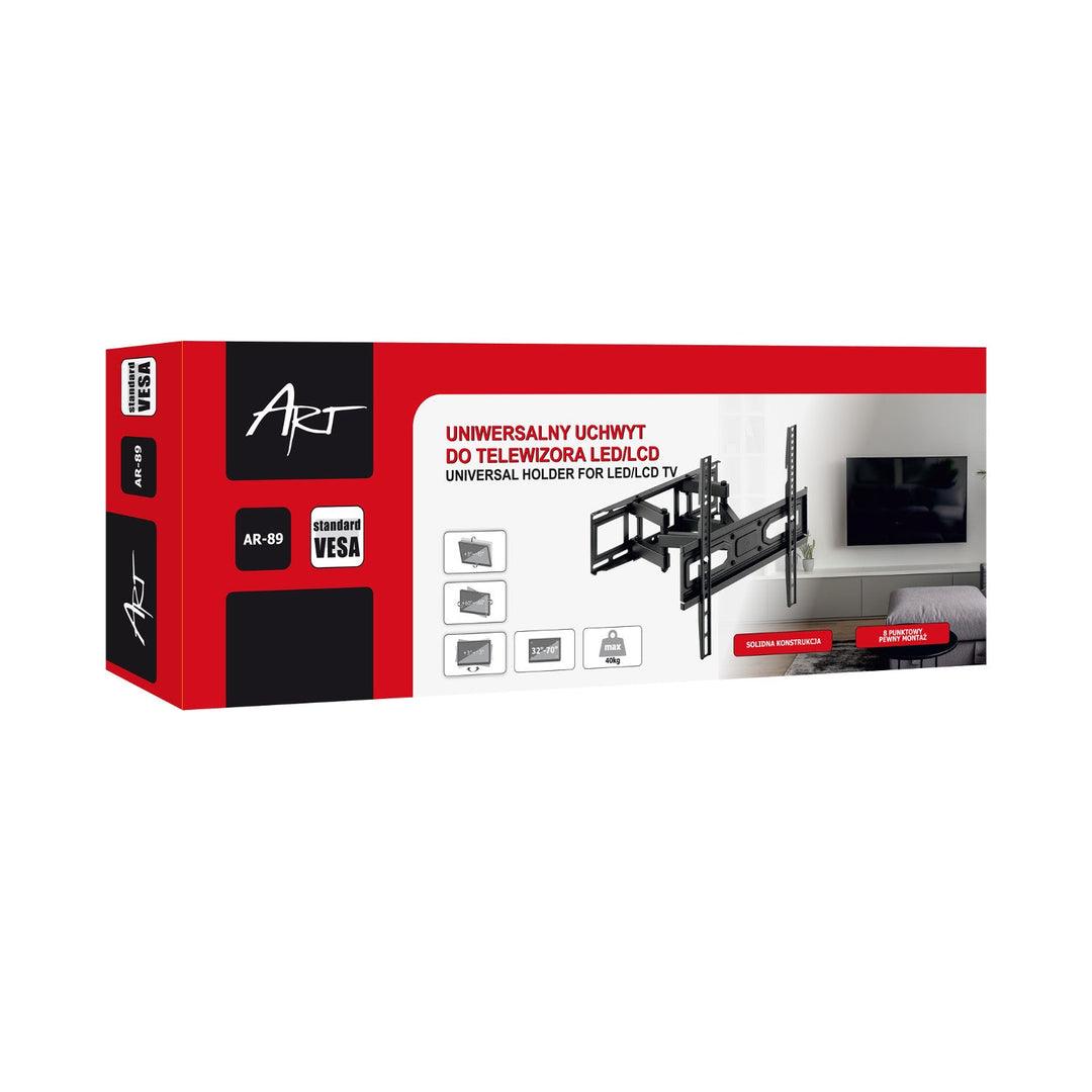 ART TV стойка, 32-70'', 40 кг, черна, VESA 400x400, AR-89