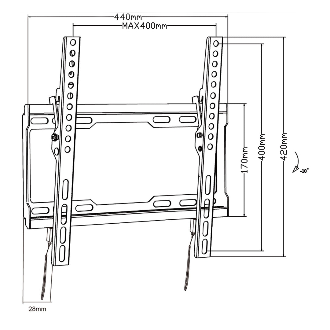 Монтаж за телевизор Maclean, макс. VESA 400x400, 32-70", 45 кг, настройка на наклона +0°~-10°, MC-412