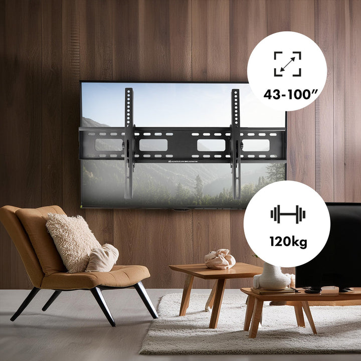 Монтажна стойка за телевизор Maclean, макс. VESA 800x400, 43-100", 120 кг, наклон +15°~-15°, MC-422