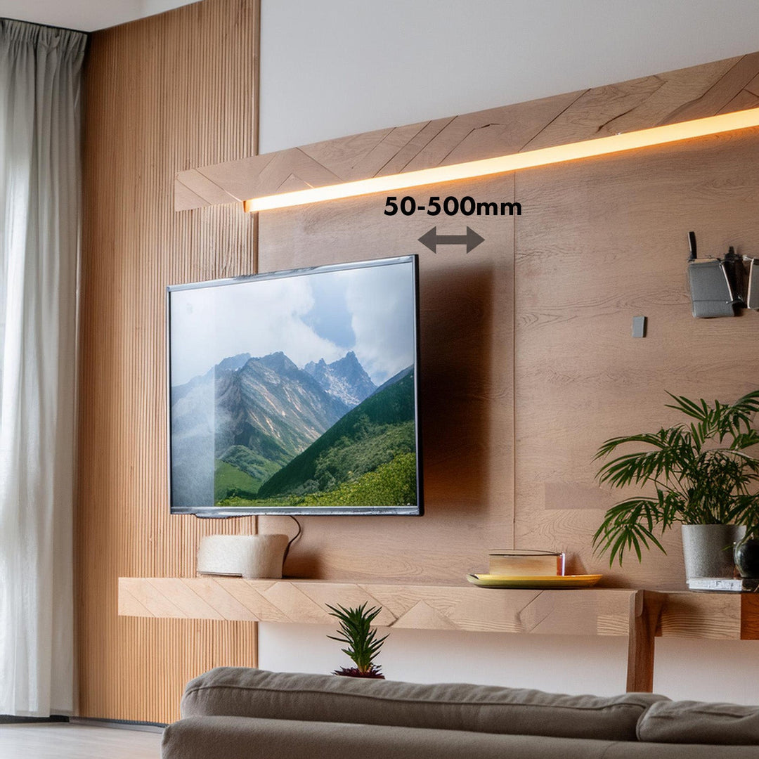 Монтажна стойка за телевизор Maclean, макс. VESA 800x600, 43-100", 80 кг, вертикална и хоризонтална настройка на ъгъла, профил 50-500 мм, черна, MC-423