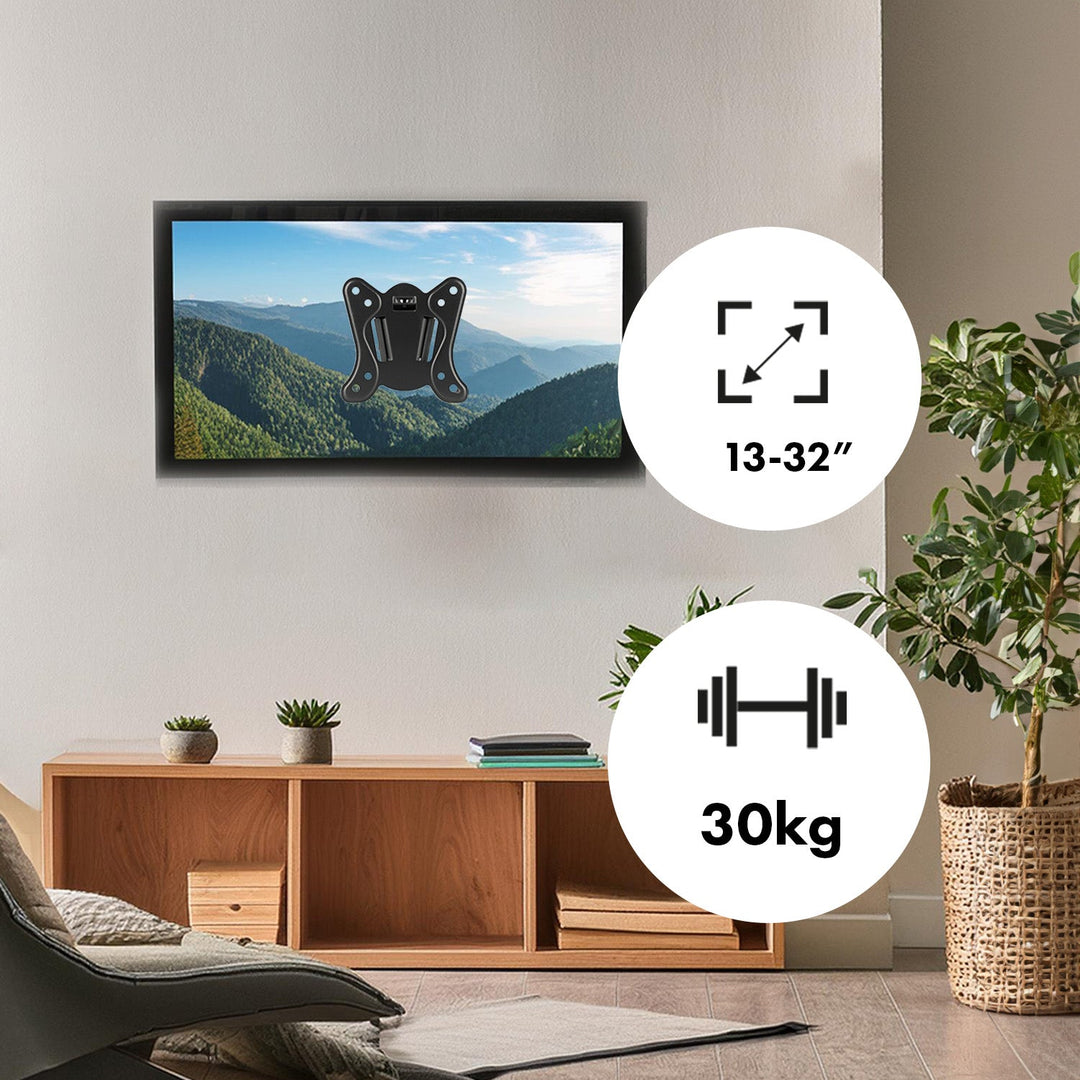 Монтажна стойка за телевизор или монитор Maclean, макс. VESA 100x100, 13-32", 30 кг, черна, MC-416