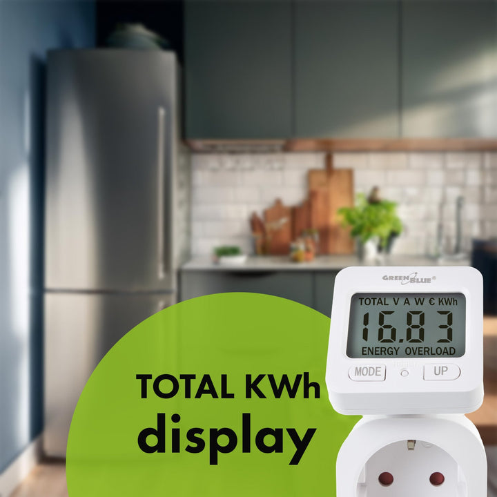 GreenBlue електромер, ватметър, 16A, макс. 3680W, резервно копие на паметта, GB615 E