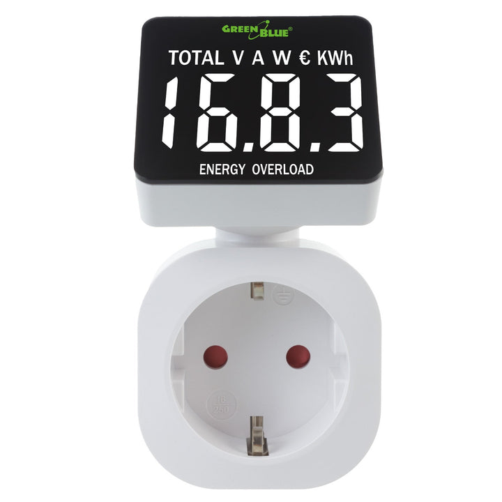 GreenBlue електромер, ватметър, 16A, макс. 3680W, резервно копие на паметта, GB620 F