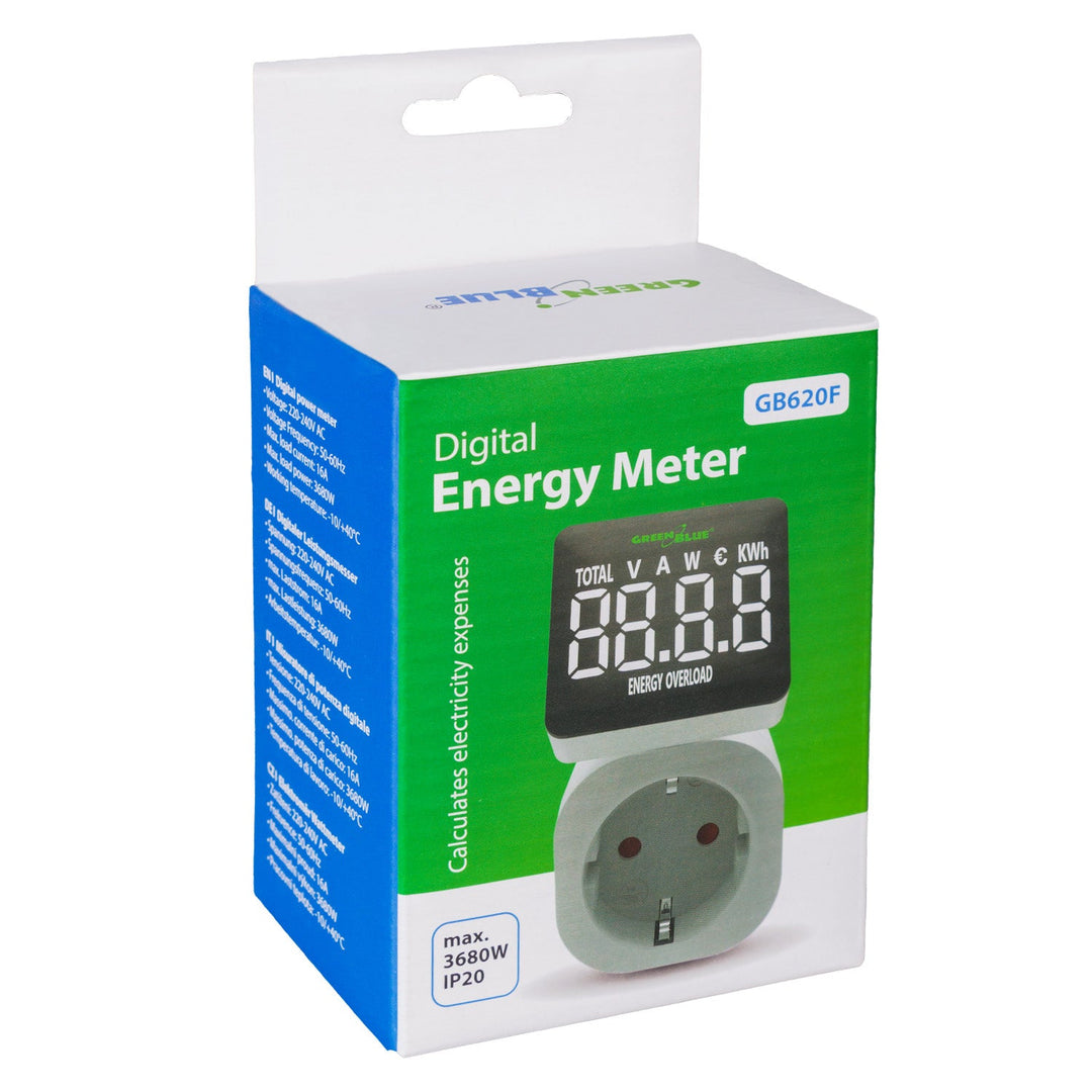 GreenBlue електромер, ватметър, 16A, макс. 3680W, резервно копие на паметта, GB620 F