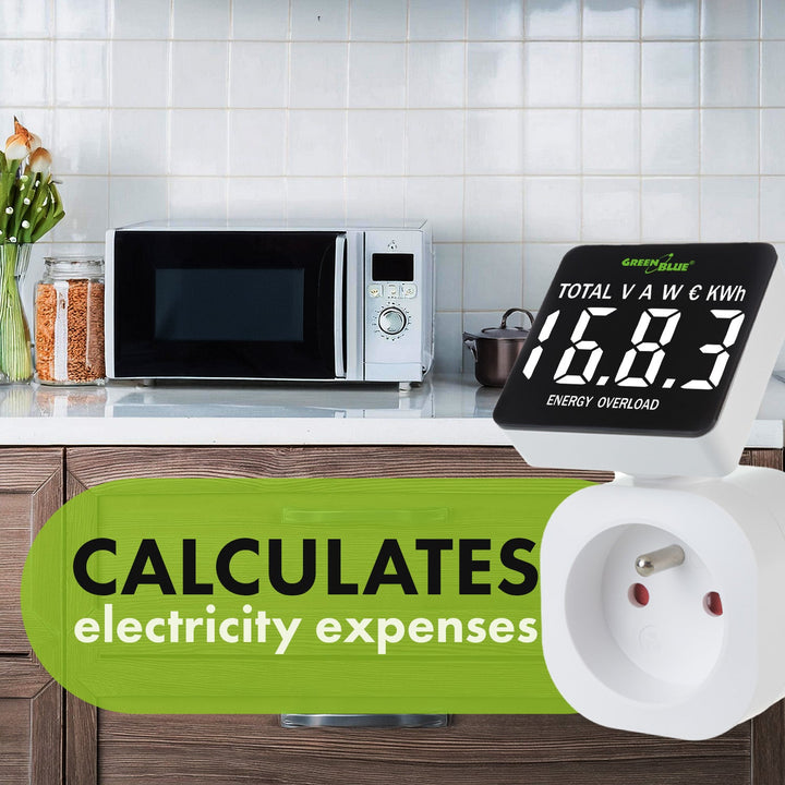GreenBlue електромер, ватметър, 16A, макс. 3680W, резервно копие на паметта, GB620 F