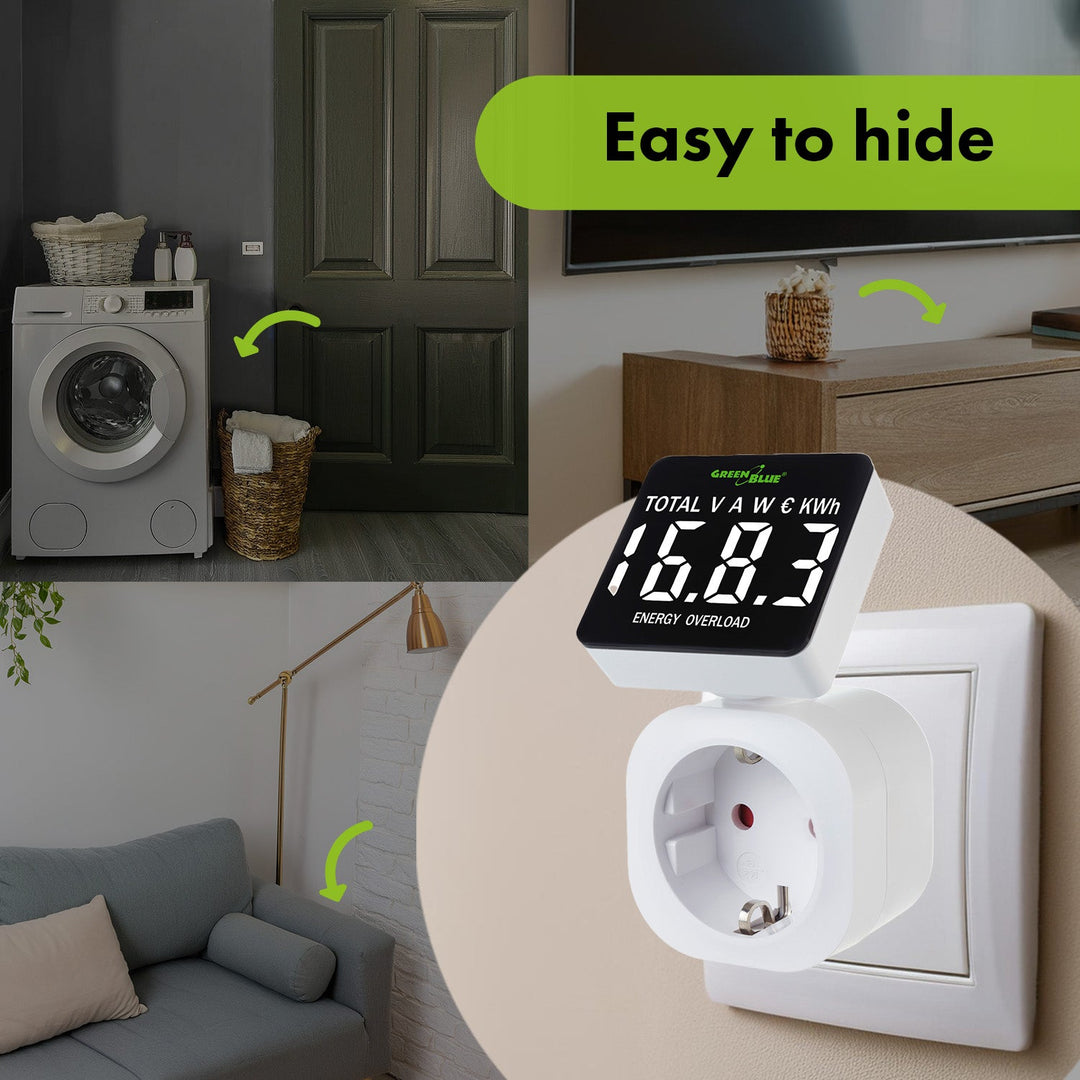 GreenBlue електромер, ватметър, 16A, макс. 3680W, резервно копие на паметта, GB620 F