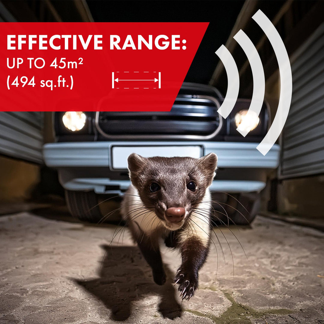 GreenBlue GB730 ултразвуков отблъсквател на гризачи/катерици за автомобили, 45 м²