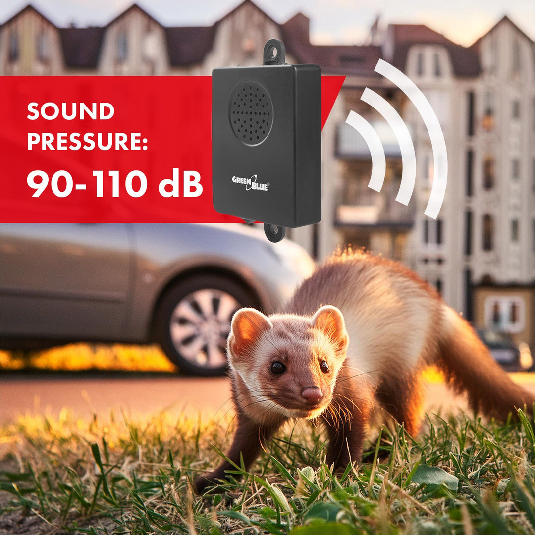 GreenBlue GB730 ултразвуков отблъсквател на гризачи/катерици за автомобили, 45 м²