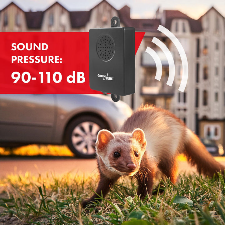 GreenBlue GB730 ултразвуков отблъсквател на гризачи/катерици за автомобили, 45 м²