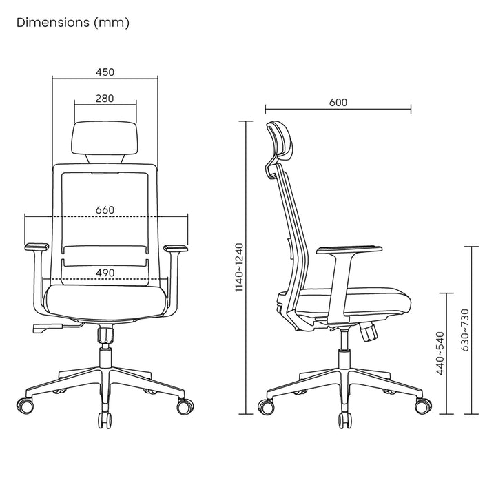 Ergo Office премиум ергономична офис стола с висока облегалка, макс. 150 кг, ER-425