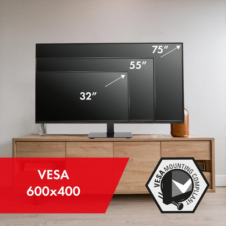 Универсална стойка за телевизор Maclean за шкаф за телевизор, макс. 40 кг, макс. VESA 600x400, за телевизори 32-75", MC-386