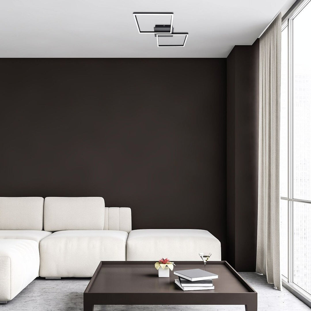 Лампа Rabalux, плафон, LED 40W, черна, дистанционно управление, Ludano