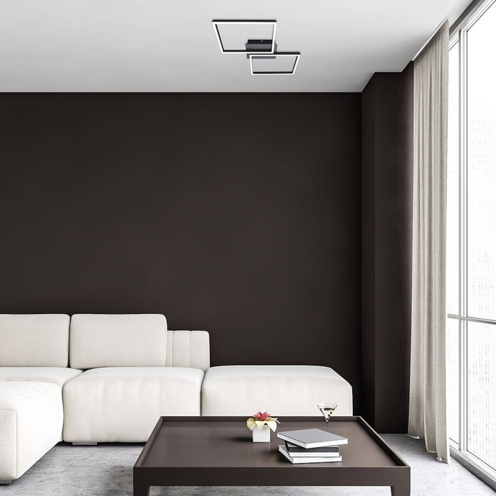 Лампа Rabalux, плафон, LED 40W, черна, дистанционно управление, Ludano