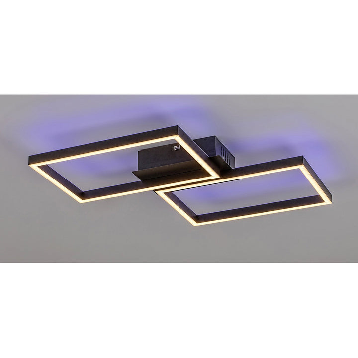 Лампа Rabalux, плафон, LED 40W, черна, дистанционно управление, Ludano