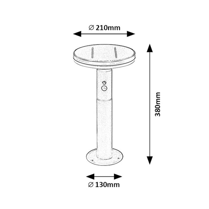 Lampă solară Rabalux, pentru exterior, IP44, senzor de mișcare, Alaska