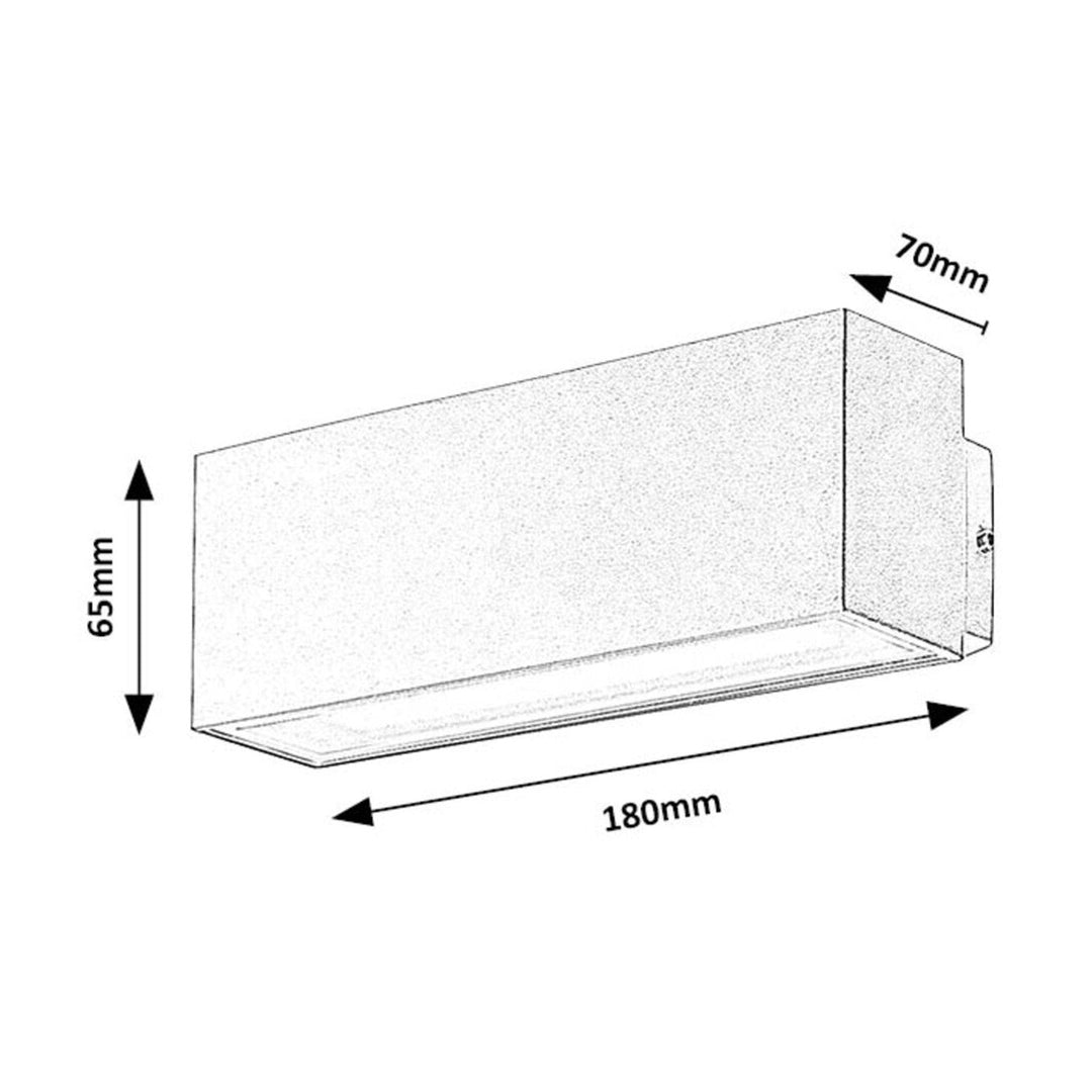 Лампа Rabalux, за монтаж на стена, за външно осветление, LED, 10W, IP54, Mataro