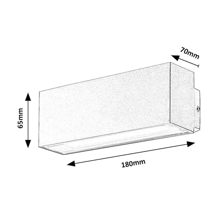 Лампа Rabalux, за монтаж на стена, за външно осветление, LED, 10W, IP54, Mataro
