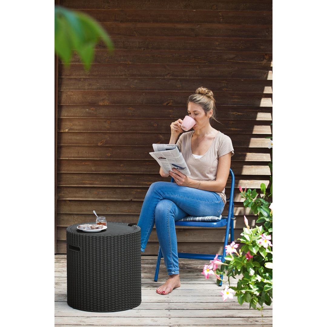 Маса Keter с място за съхранение, седалка, антрацит, Cool Stool