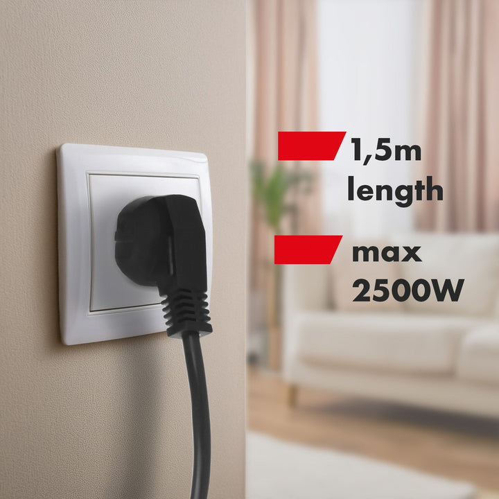 Многофункционален удължител Maclean, 4-контактен удължител + USB A/C, с превключватели, 250VAC/10A, 1,5 м, черен, MCE508 B