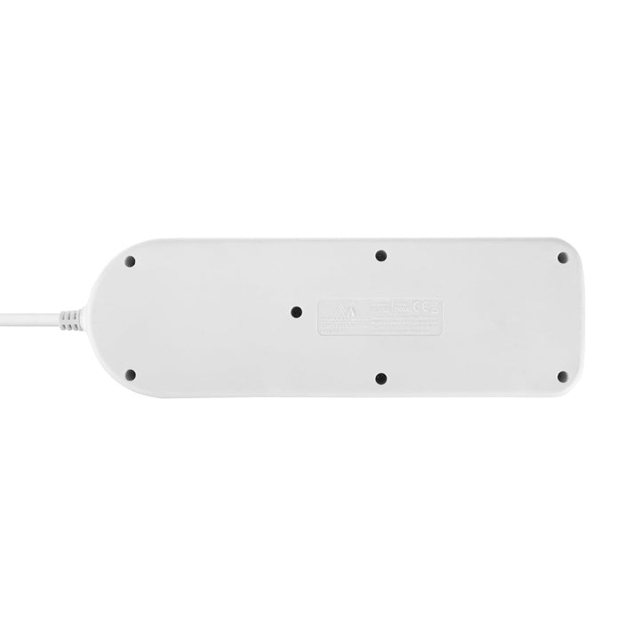 Многофункционален удължител Maclean, 4-контактен удължител + USB A/C, с превключватели, 250VAC/10A, 1,5 м, бял, MCE508 W