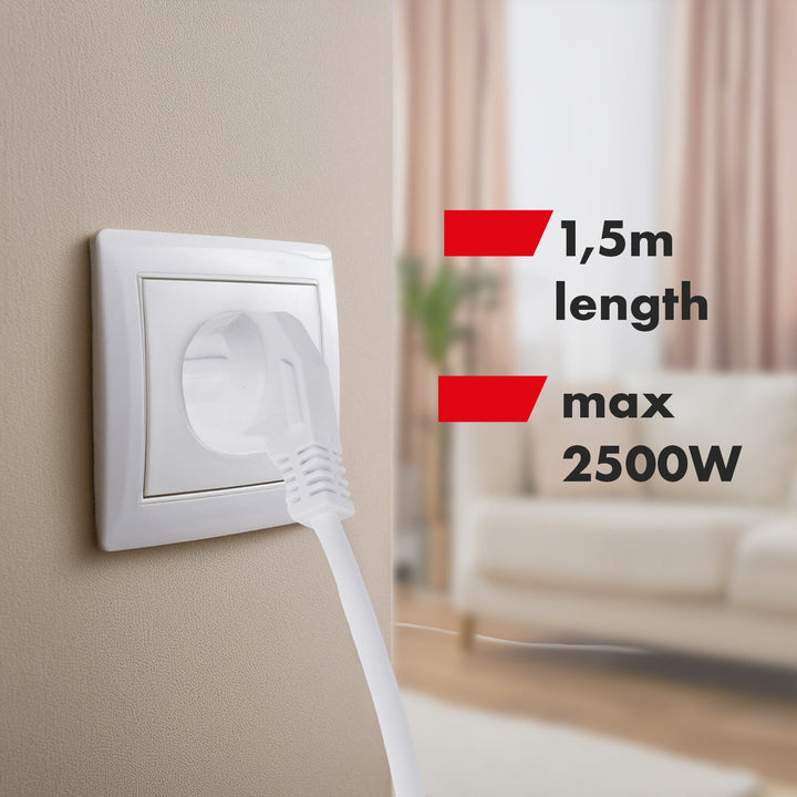 Многофункционален удължител Maclean, 6-контактен, с прекъсвач, 250VAC/10A, 1,5 м, MCE509 W