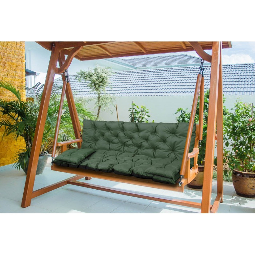 Зелен градински комплект 100x60x50cm + 2 възглавници 42 x 42 cm