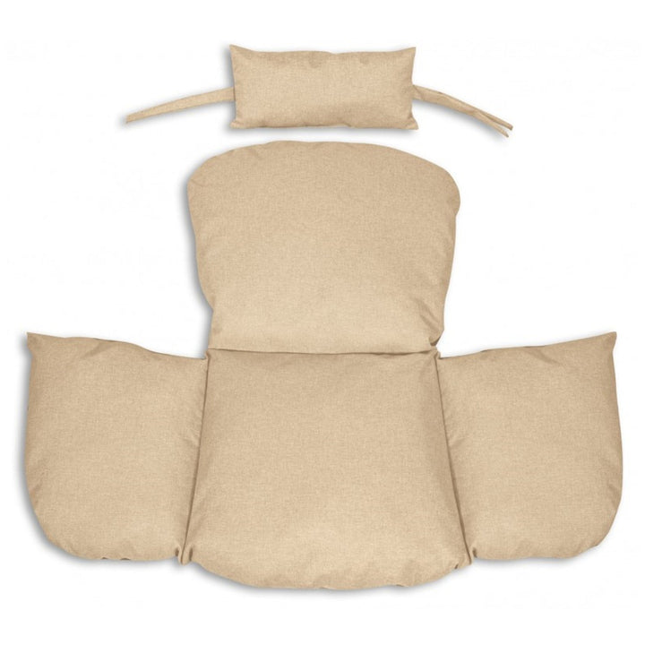 Градинска възглавница 112x113 cm за висящ стол, птиче гнездо, водоустойчива, бежова