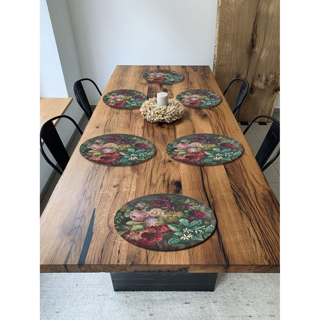 Комплект подложки за маса Bertoni, 6 броя, кръгли, 33 см, Bouquet
