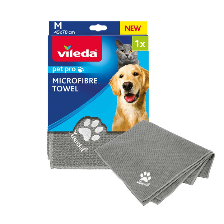 Кърпа за домашни любимци Vileda, микрофибър, размер M, Pet Pro